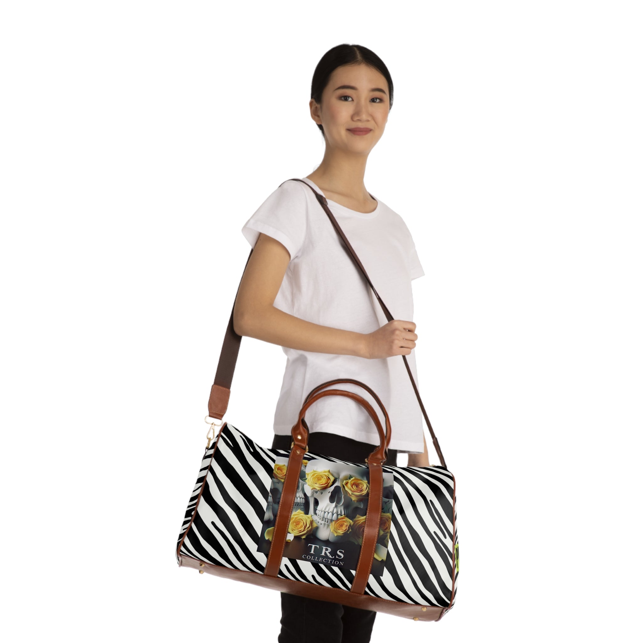 The TRS Zebra, Skull & Yellow Roses Large Duffel Bag