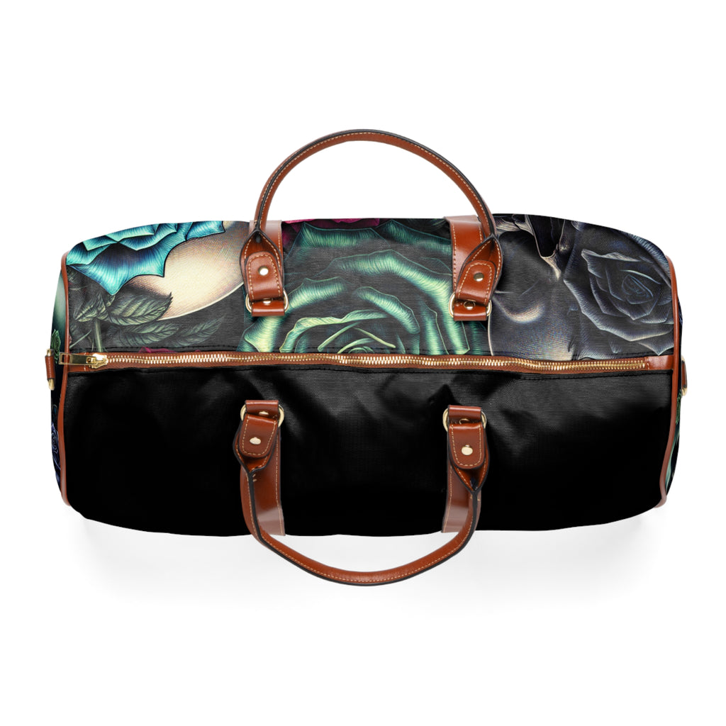 The TRS Bold & Vibrant Skulls & Roses Waterproof Duffel