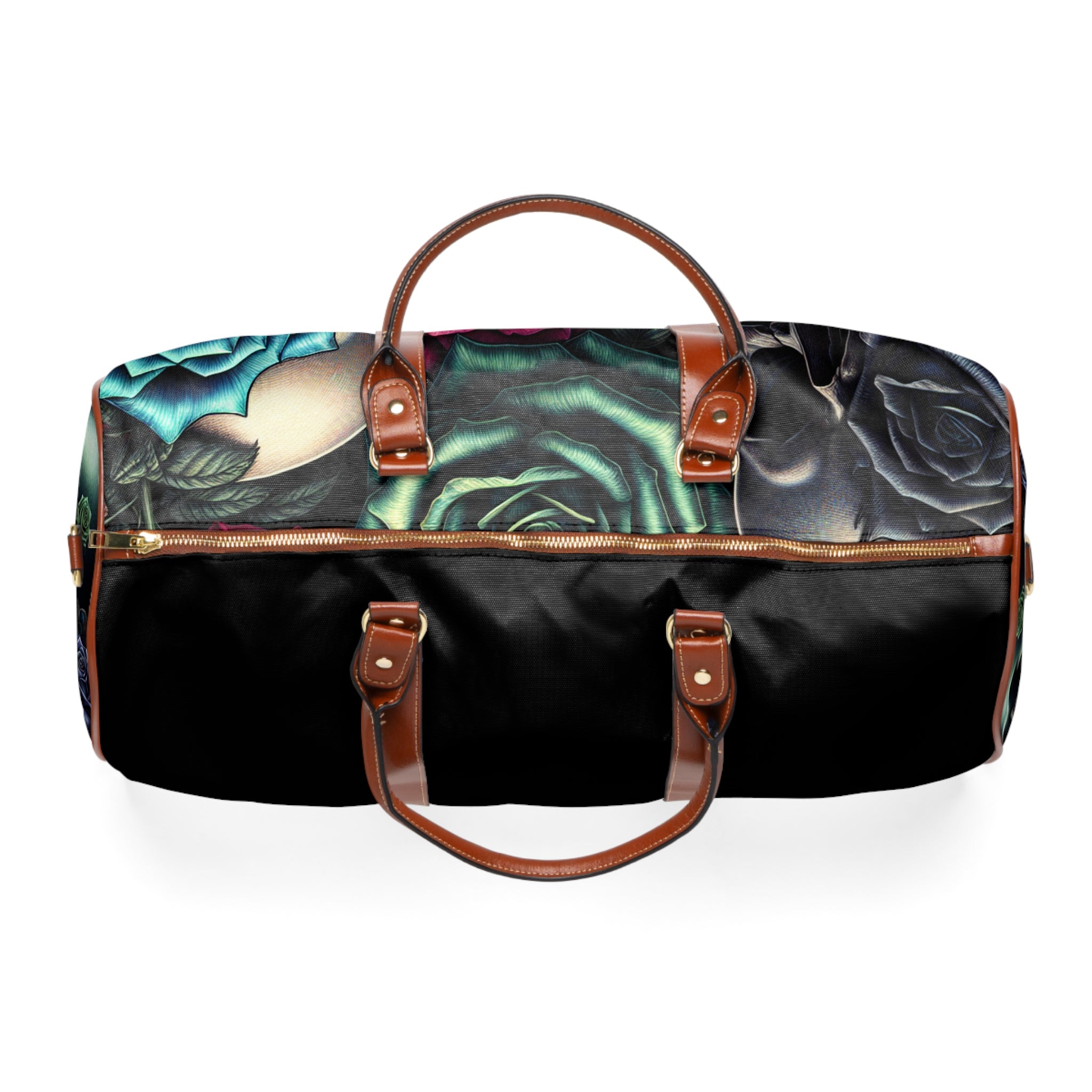 The TRS Bold & Vibrant Skulls & Roses Waterproof Duffel